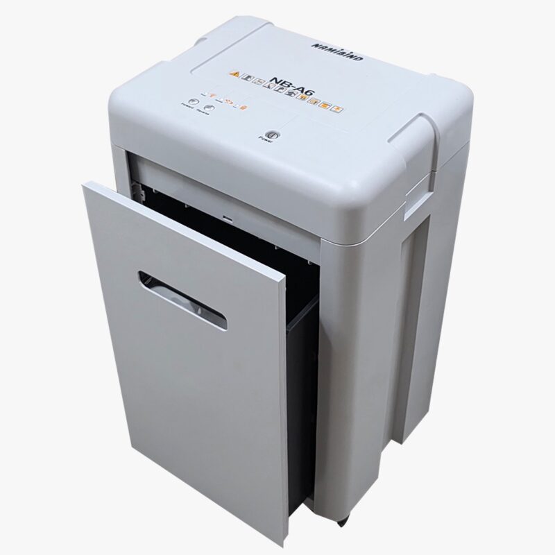 Namibind NB A6 240mm Micro Cut Paper Shredder – 15-17 Sheet Capacity, 2x10mm Shred Size, 27L Waste Volume, Shreds Paper, CDs, Credit Cards