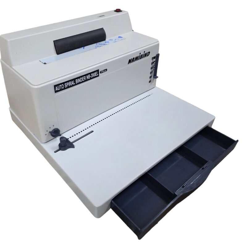 Namibind NB 390EL Plus Electric Binding Machine, A4 Size, 20-22 Sheet Punch (70gsm), 400-500 Sheet Binding Capacity with Coil Inserter - Image 3