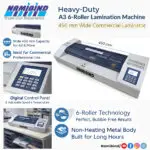 Namibind A3 LM-4506R Heavy-Duty Pouch Laminating Machine, 450 mm Width, 6-Roller Non-Heating Metal Body Laminator for Office & Commercial Use