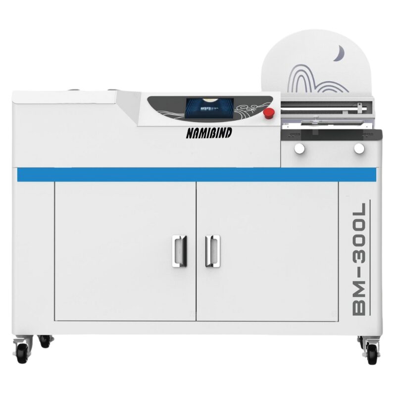 Namibind BM300L Automatic Perfect Binding Machine, A4 310mm, 60mm Binding Thickness, 250 Books/Hour, PLC Controlled, Dual Glue System, 7” Touch Display