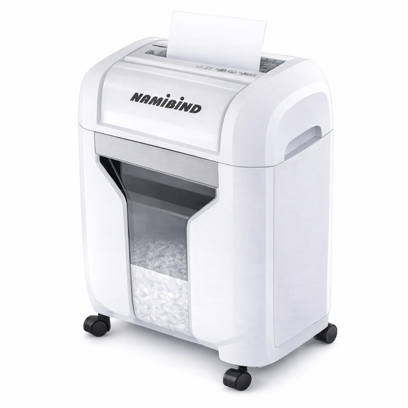 Namibind NB-66X Mega Shred Paper Shredder | 15 Sheet Cross Cut (4×38mm) | CD, Credit Card & Paper Shredder | 20L Bin | Office & Home Use